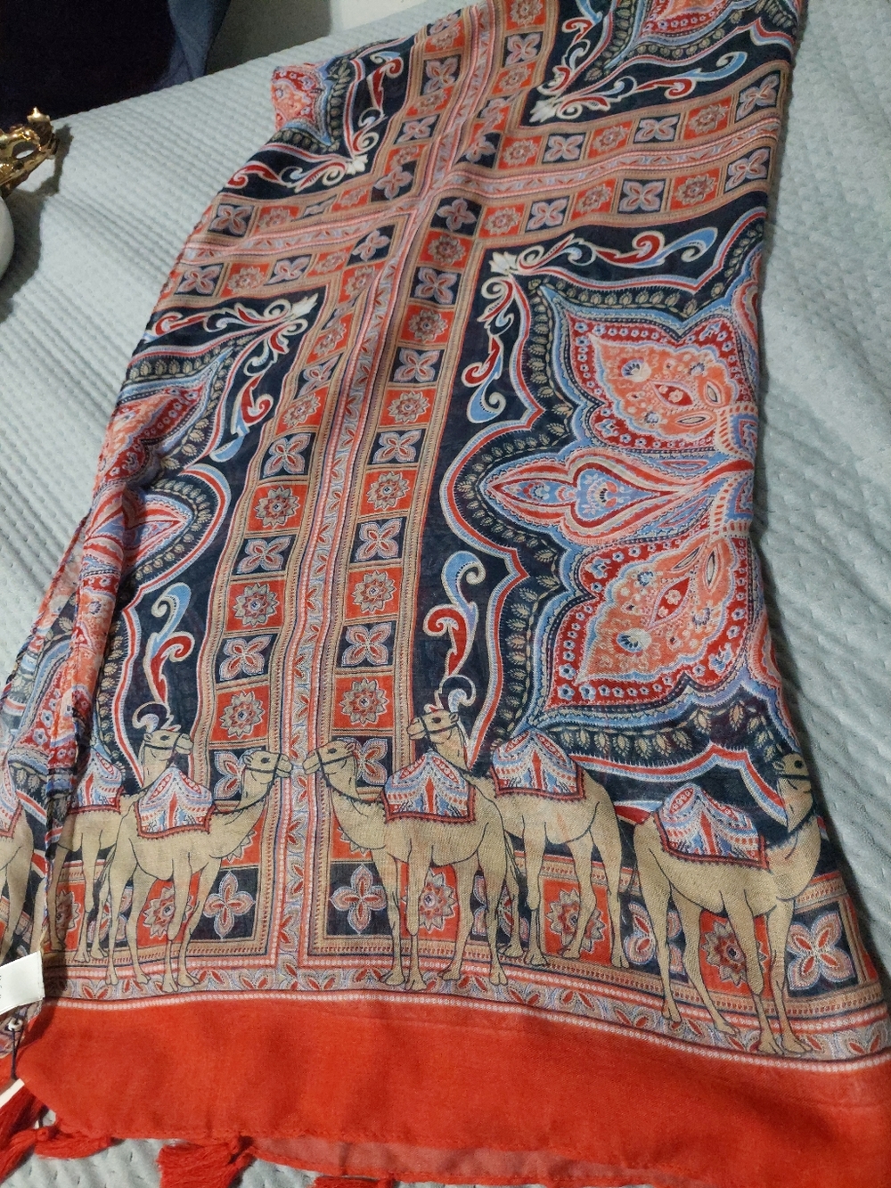 Rafaella Weekend Red & Navy Paisley Fringe Scarf 3 Ways To Tie A Scarf